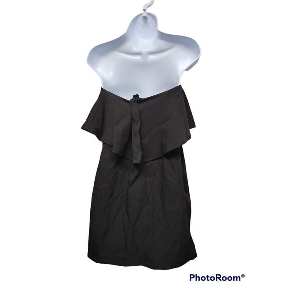 Lulu's Black Strapless Ruffled Bodycon Minidress Night Out Dress - Picture 5 of 5